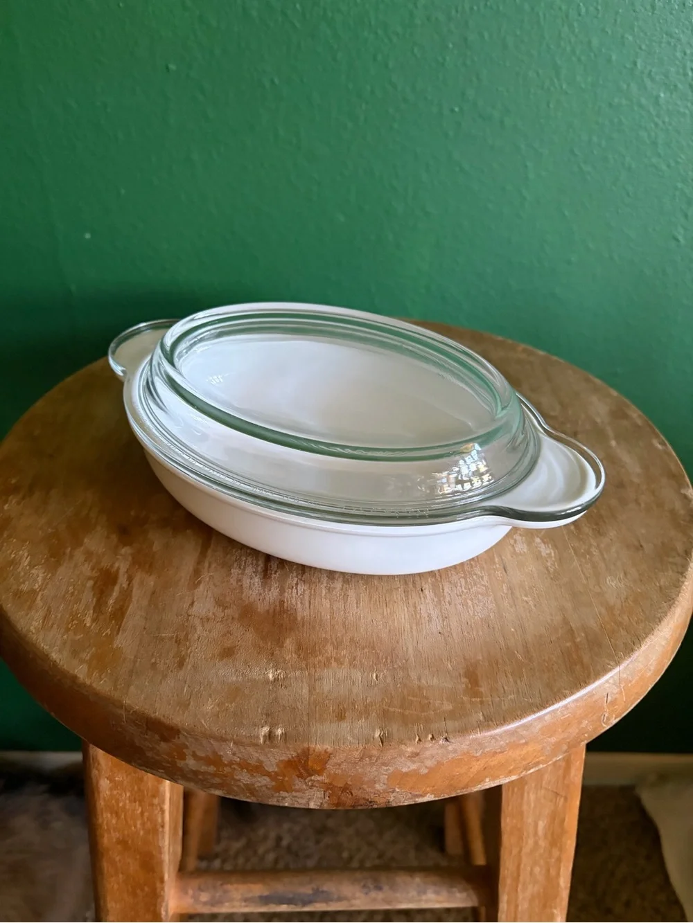 Pyrex Visions mini Casserole Dish V-14-B in White w/ Lid